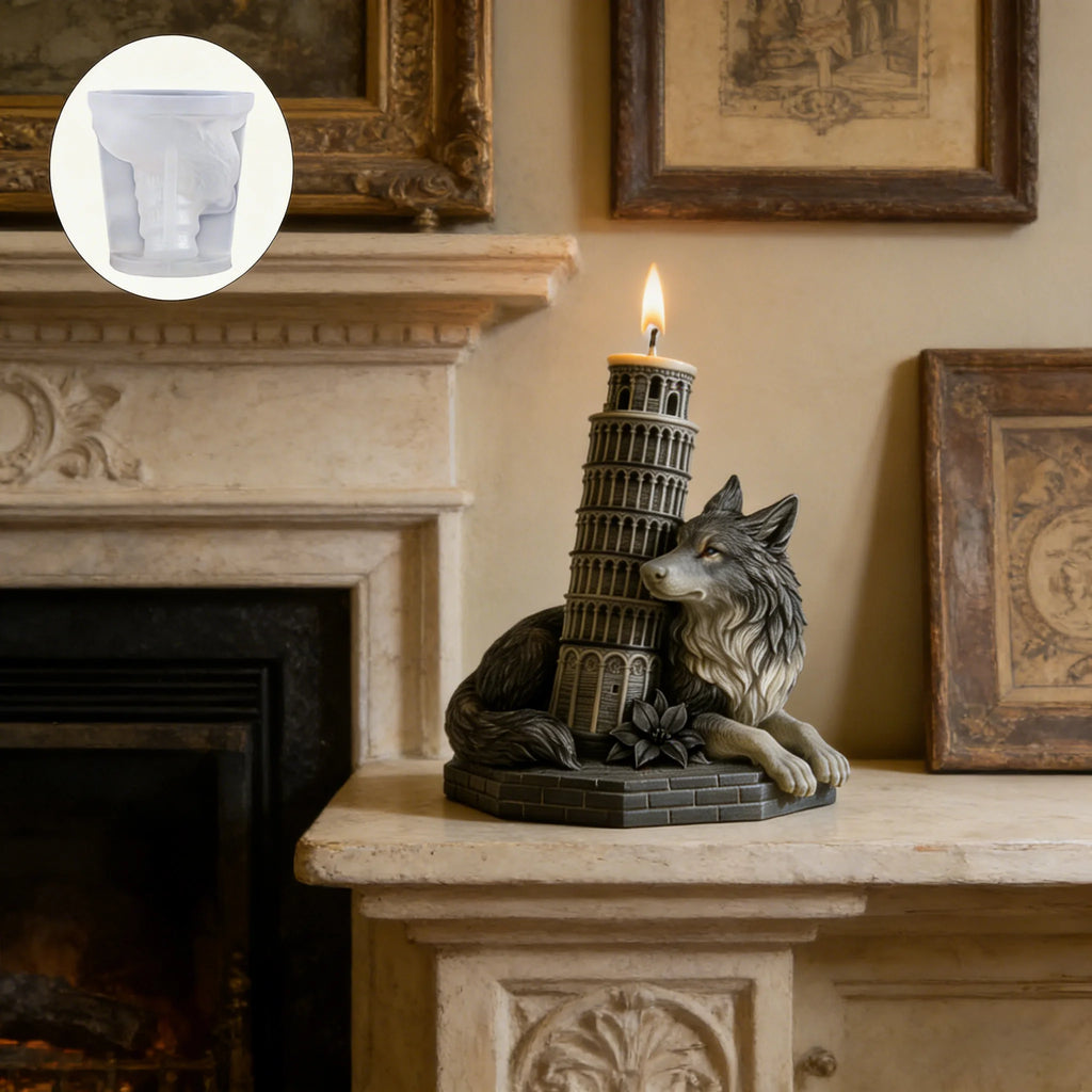 3D Gothic Wolf & Leaning Tower Silicone Mold – Candle & Resin