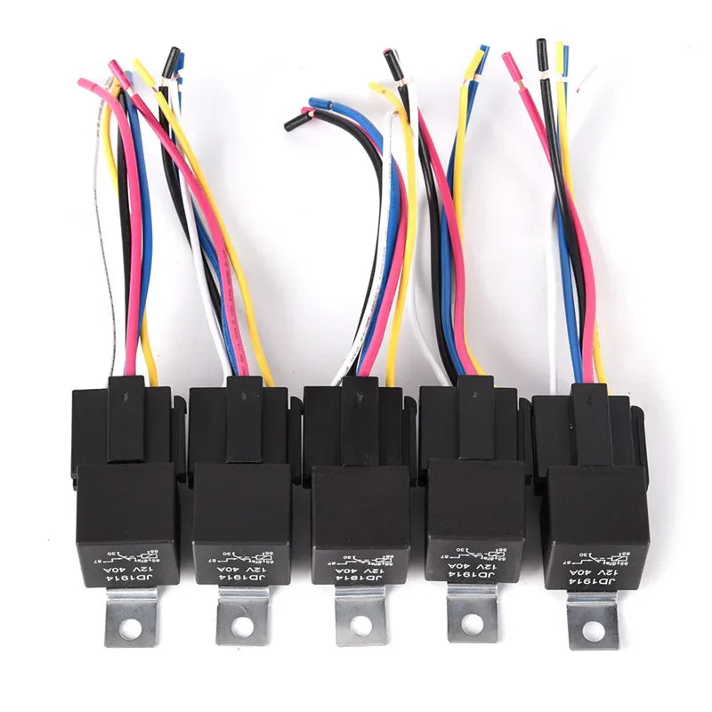 Waterproof Automotive Relay 12V 5Pin 40A Car Harness Socket Vehicle Zpaxo