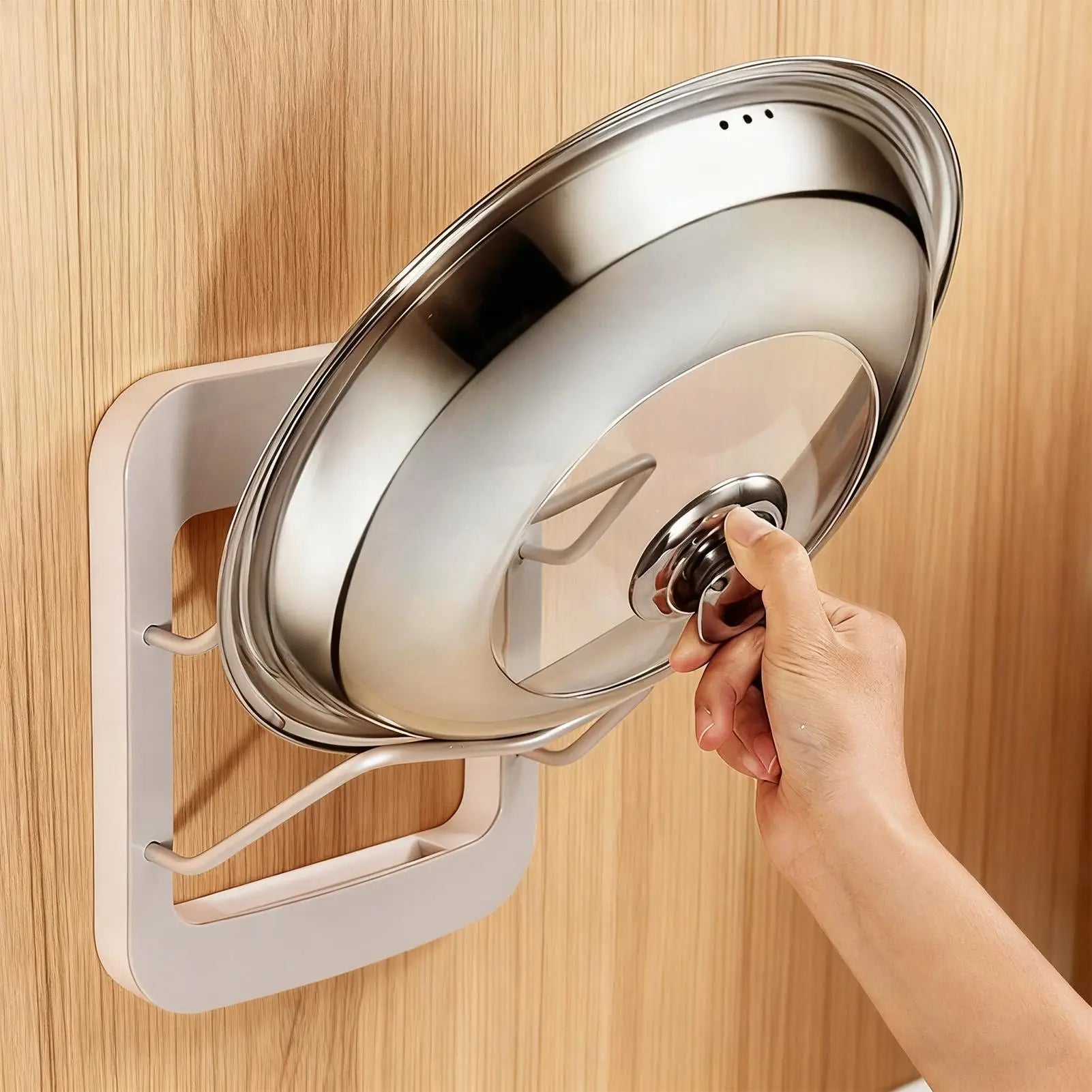 Pot Lids Organizer Rack Wall Mounted Kitchen Storage Shelf No