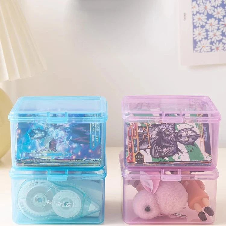 Plastic Transparent Stationery Box Desk Organization Small Card Zpaxo