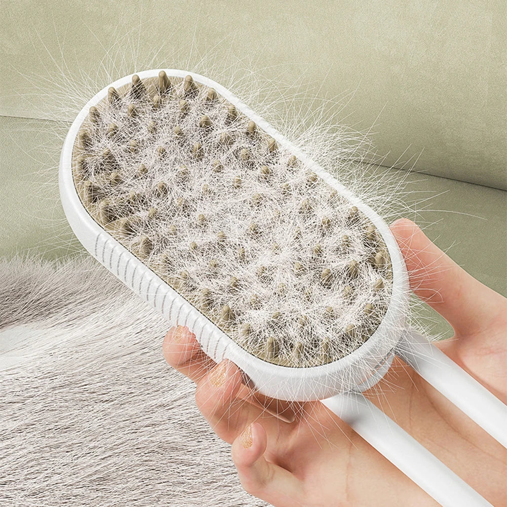 1 Steam Brush Cat Dog Grooming Comb Electric Water Spray Curry