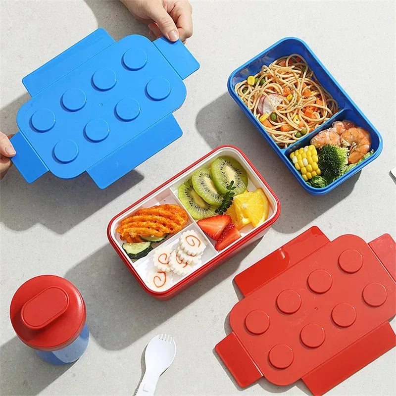 Creative Building Blocks Sealed Lunch Box Kids Student Bento Portable