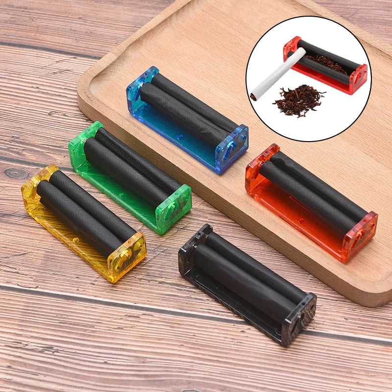 1PC 70mm Easy Manual Cigarette Tobacco Smoking Roller Maker Rolling Machine Clear Color Random Zpaxo