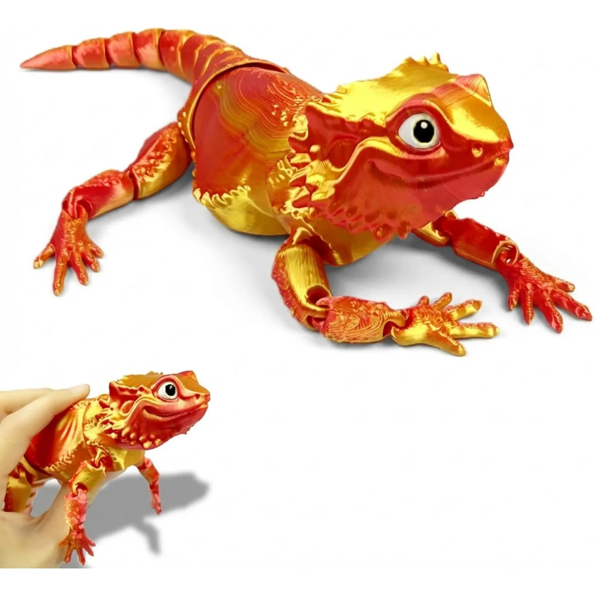 3D Printed Bearded Dragon Animals Flexible Articulated Stuff Home Zpaxo Orange