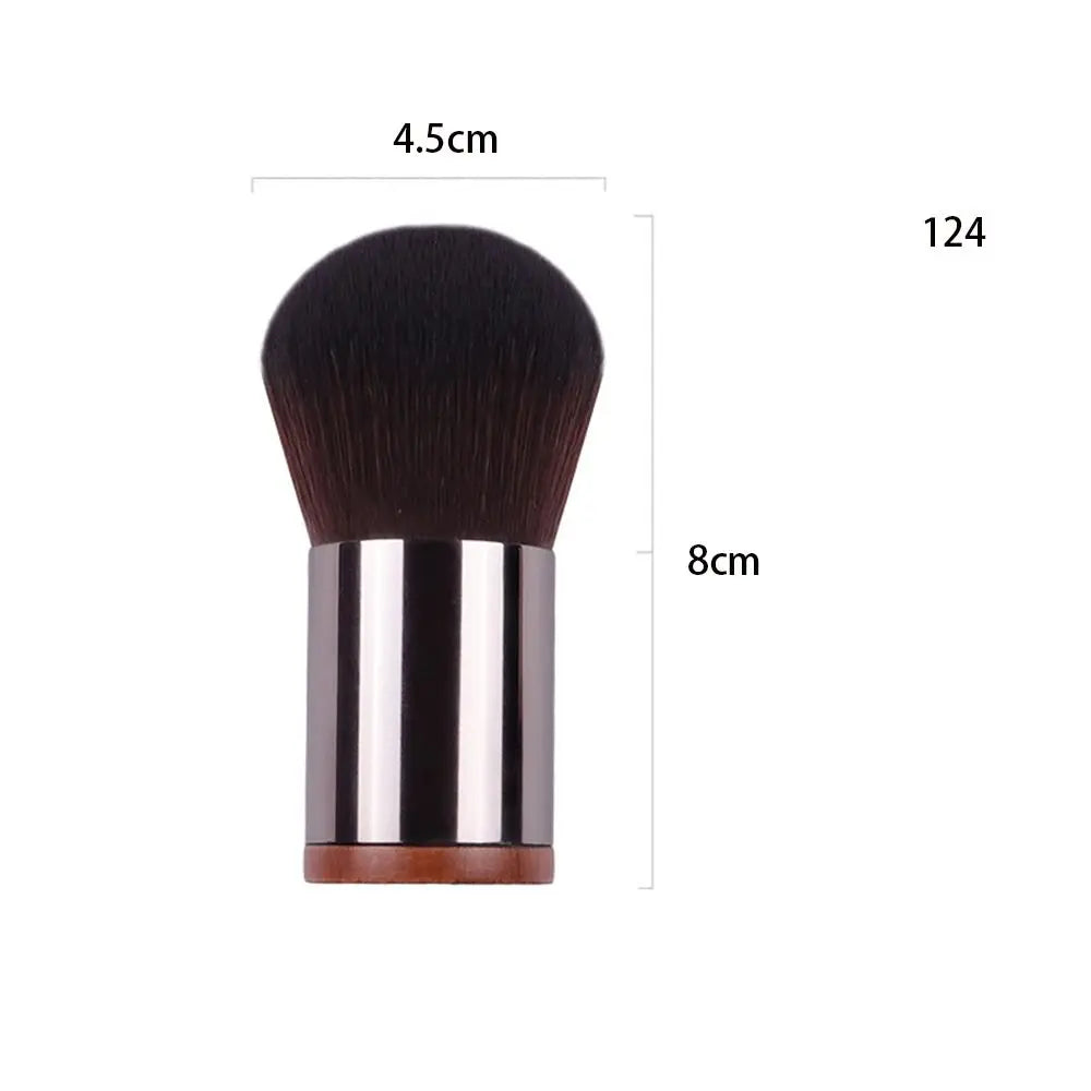 Round Head Buffing Foundation Brush Bag Wood Handle Makeup Brus Zpaxo