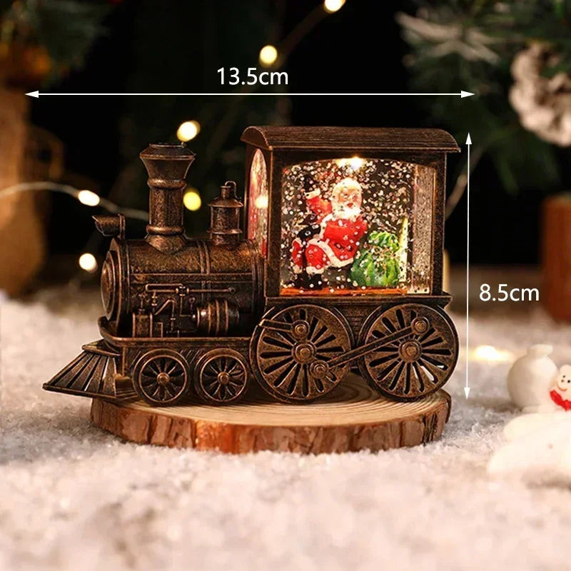 Christmas Train Music Box Water Globe with LED Lights Gift Christmas Music Box Zpaxo