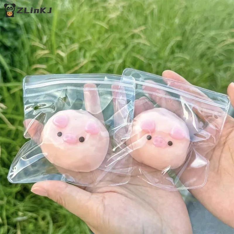 ▶1Pcs Cute Pink Pig Sensory Toy Stress Relief Fidget For Autism And Anxiety Sticky Slow Rising Squeeze Toy For Adults Children Zpaxo