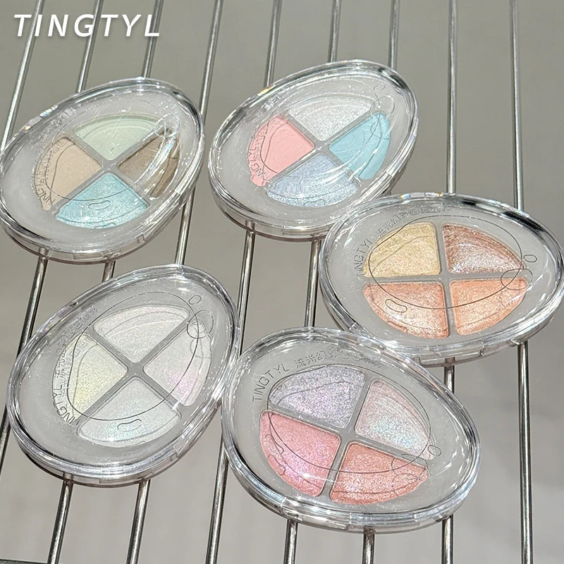 4-Color Pearlescent Highlighters Chameleon Polarized Glitter Diamond
