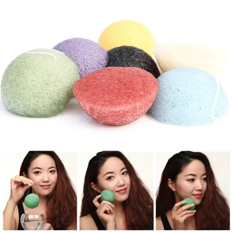 1 Face Round Makeup Remover Tools Natural Konjac Facial Cleansing