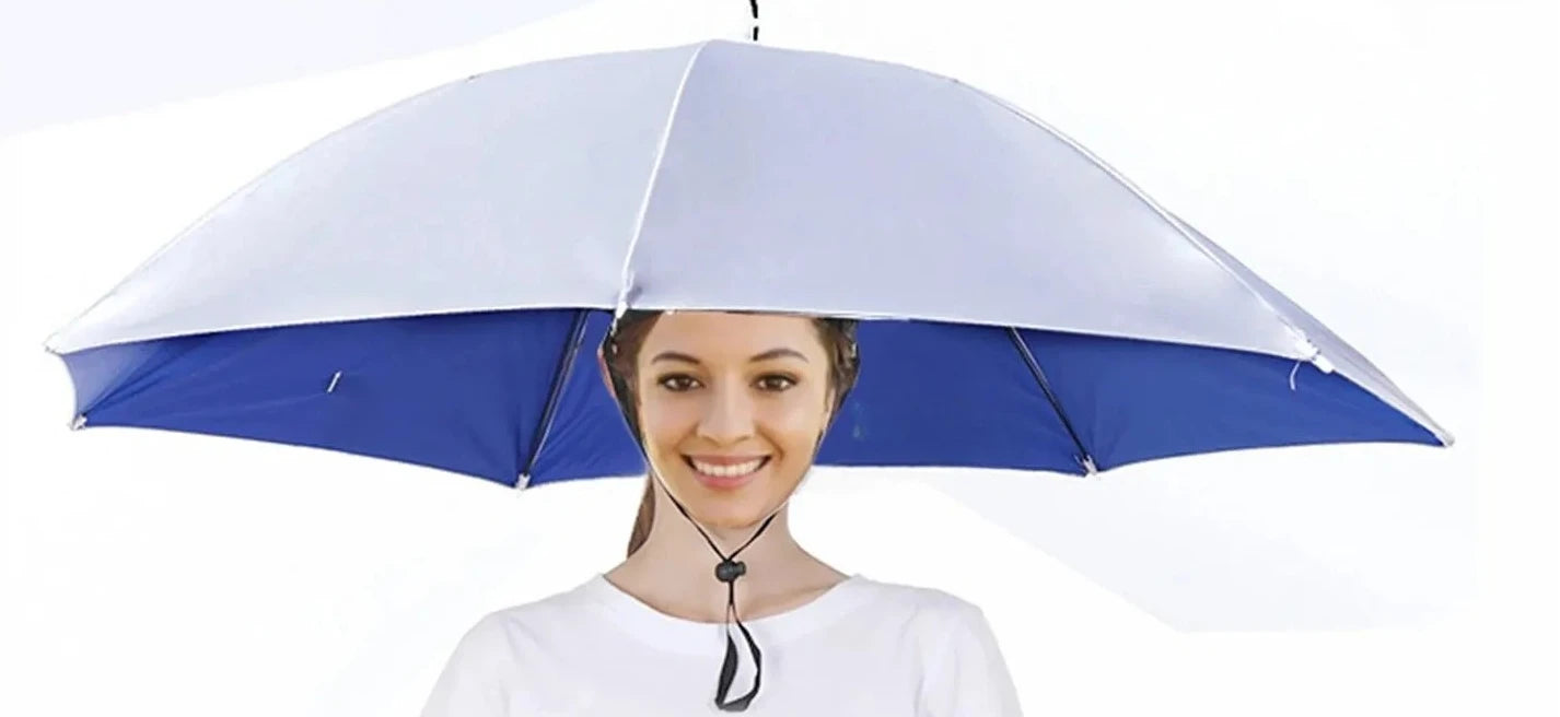 Rain Umbrella Hat Foldable Sun Shade Waterproof Fishing Headwear Cap Beach Head Hats Double-Layer UV Protection Sunscreen Zpaxo large e