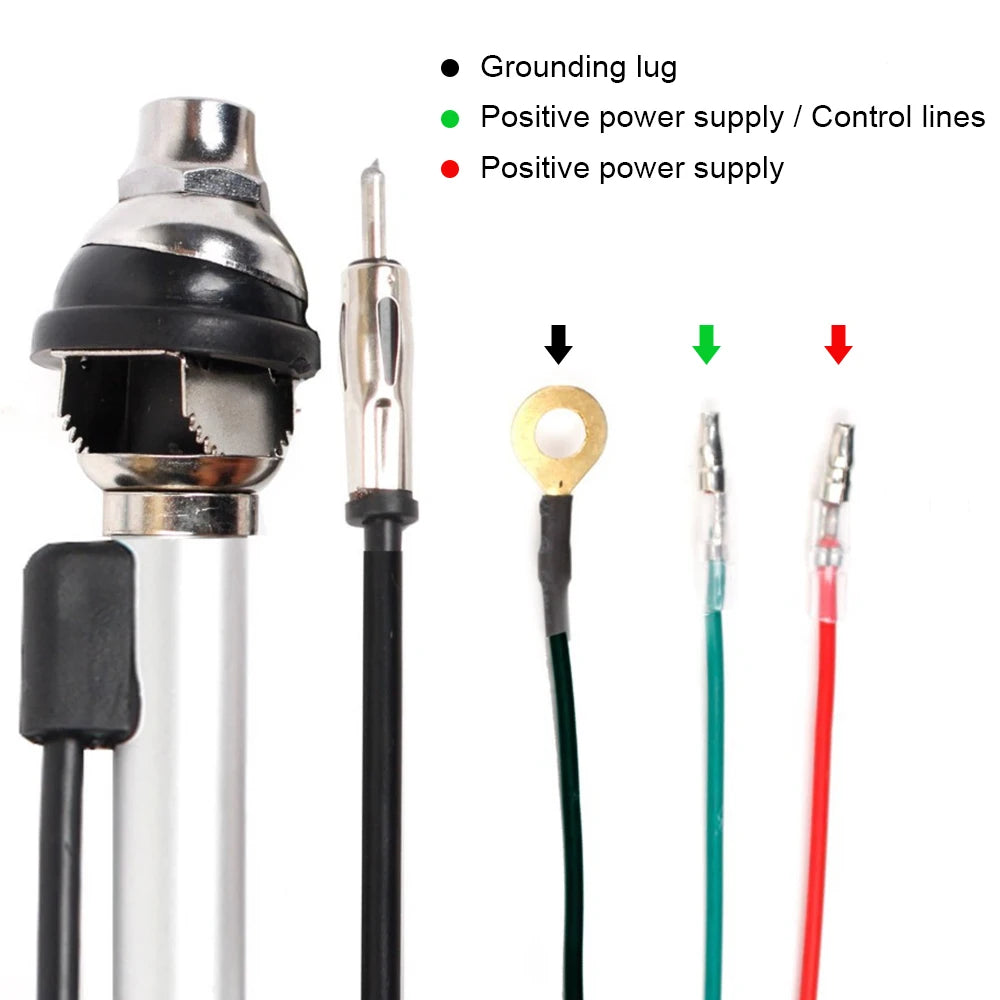 12V Universal Exterior Vehicle Aerials For Car SUV AM FM Radio Electric Power Automatic Telescopic Antenna Zpaxo