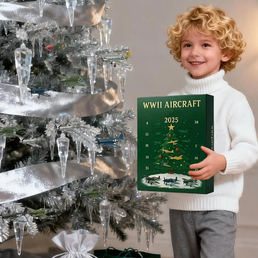 Aircraft Advent Calendar 2025 24 Days Countdown 2D Warbird Pendants