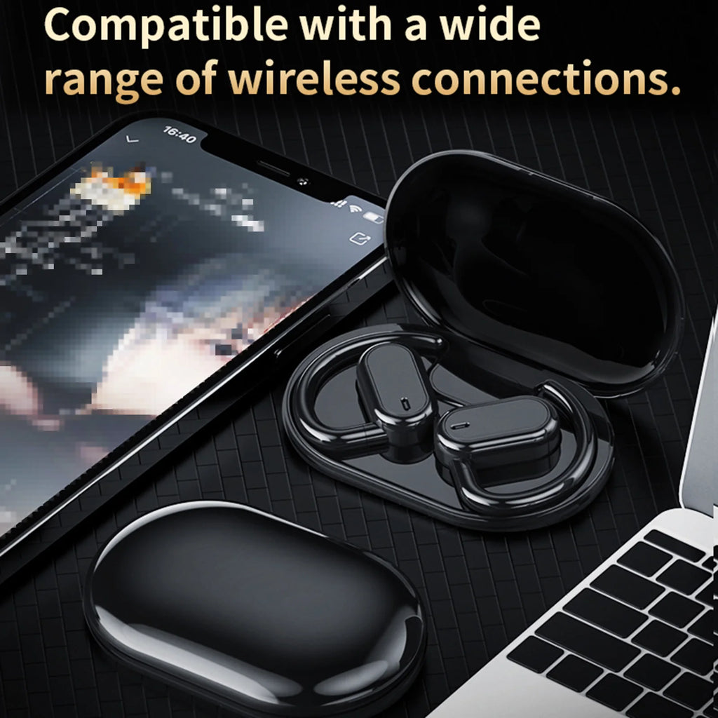 Wireless BT 5.4 Earphones Music Headphones Painless Earhook Earbuds Sweatproof Sports Headset Touch Control with Dual Microphone Zpaxo