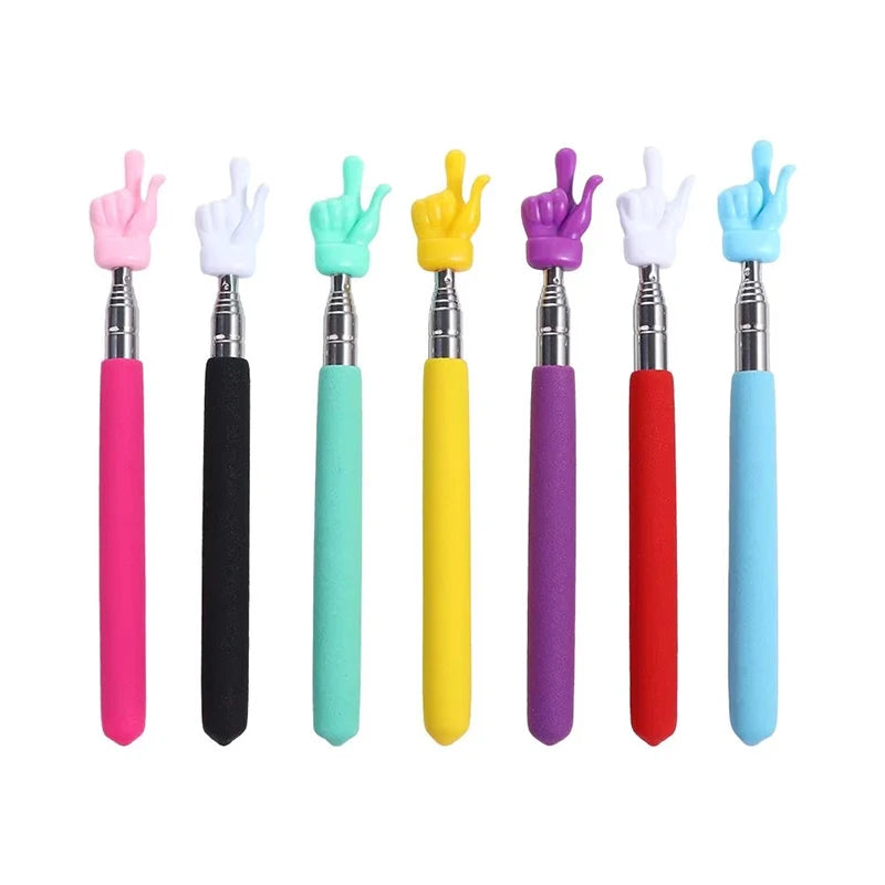 Stainless Pointer Telescopic Rod Finger Design Teaching Stick Pointer Telescopic Classroom Finger Pointer School Office Supplies Zpaxo