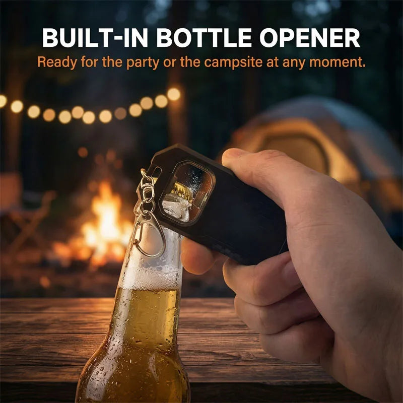 Mini Rechargeable LED Keychain Flashlight – 3 Modes & Bottle Opener Keychain Flashlight Zpaxo