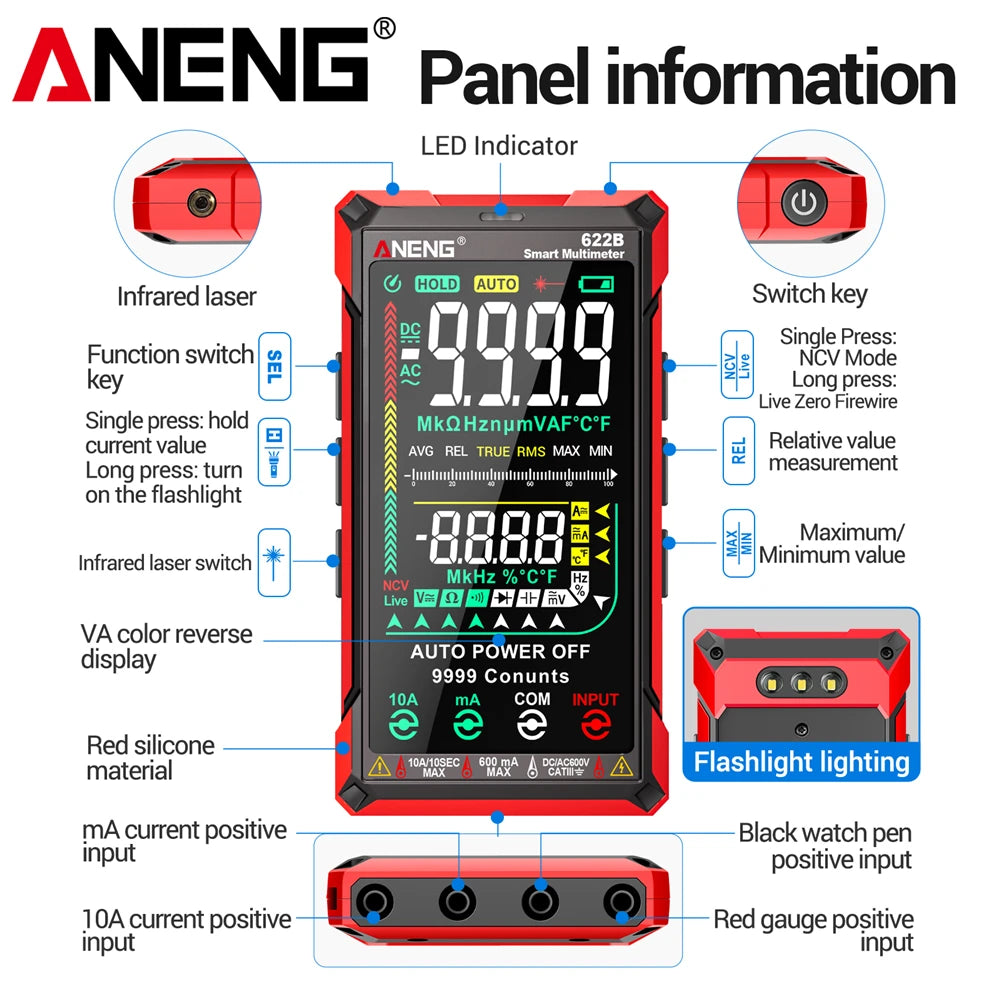 ANENG 622B Multitesters Multimeter Infrared Laser Designator Analog
