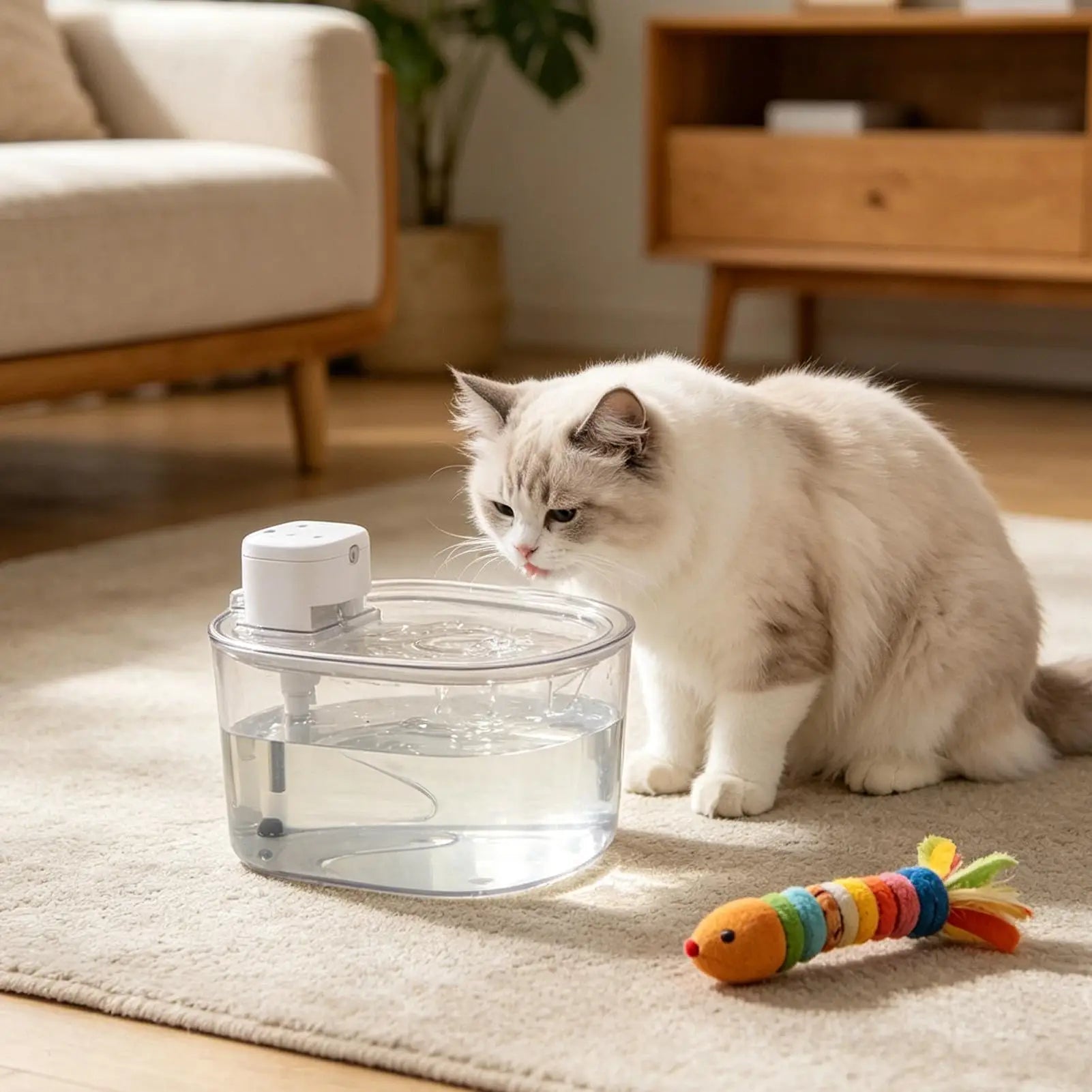 Cat Fountain Rechargeable Waterer Sensor Water Cats Drinking Tabletop