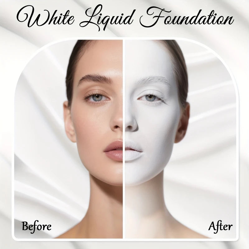 Matte White Liquid Foundation Makeup Buildable Coverage Primer Zpaxo