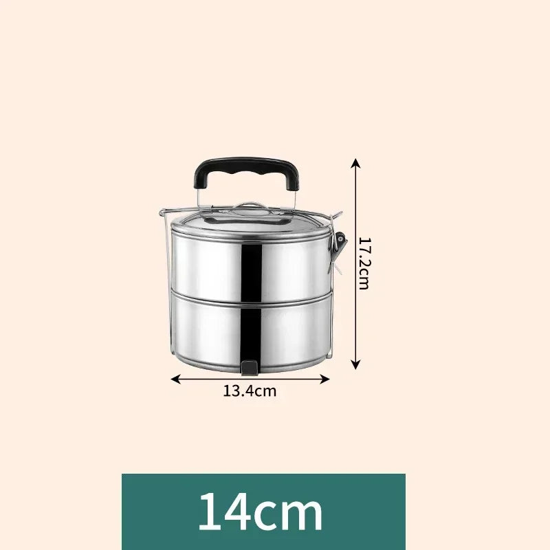 Portable Multi-layer Stainless Steel Thermal Lunch Box Leakproof
