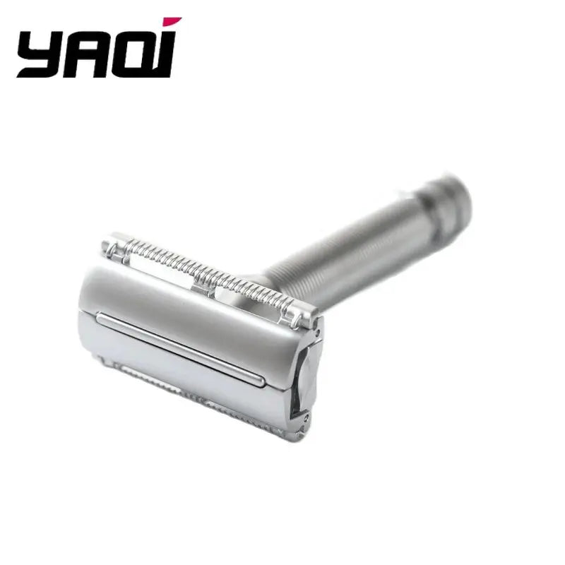 Yaqi Monarch Safety Razor Matte Chrome Color 0.90mm Blade Gap Classic Double Edge Shaving Razor for Smooth Experience Zpaxo