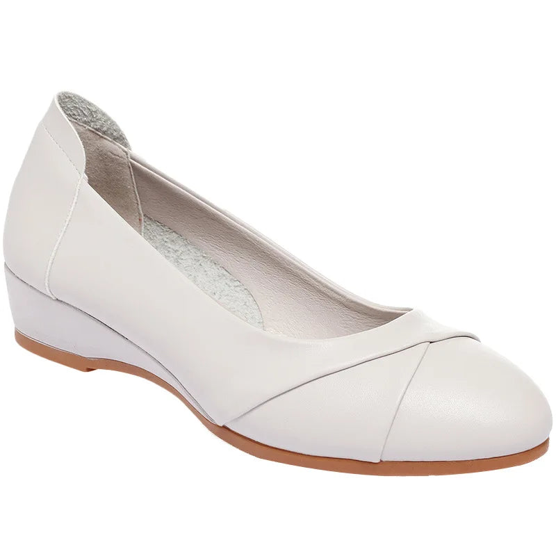 CINESSD 2023 Autumn Women Flat Shoes Leather Comfortable Bottom Big Zpaxo 331 beige 38 China Mainland