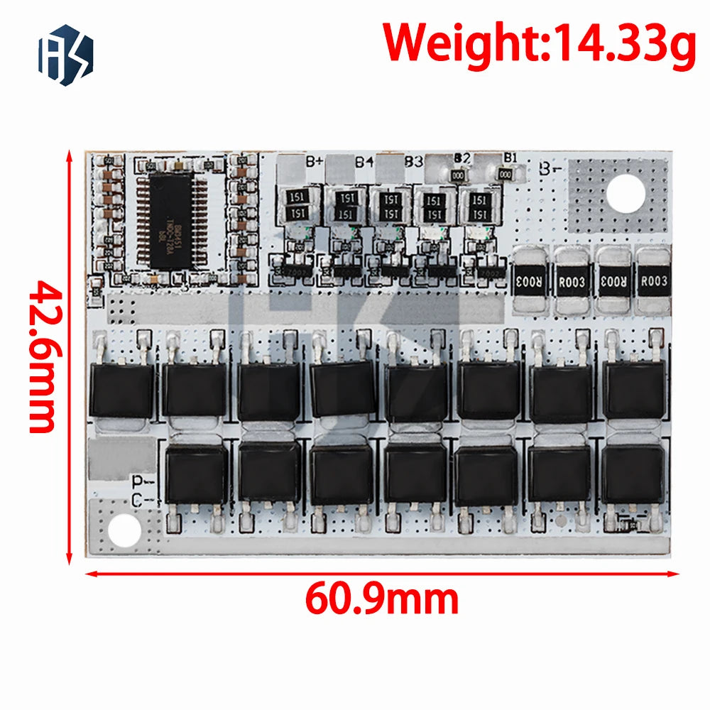 3s/4s/5s Bms 12v 16.8v 21v 3.7v 100a Li-ion Lmo Ternary Lithium Battery Protection Circuit Board Li-polymer Balance Charging Zpaxo