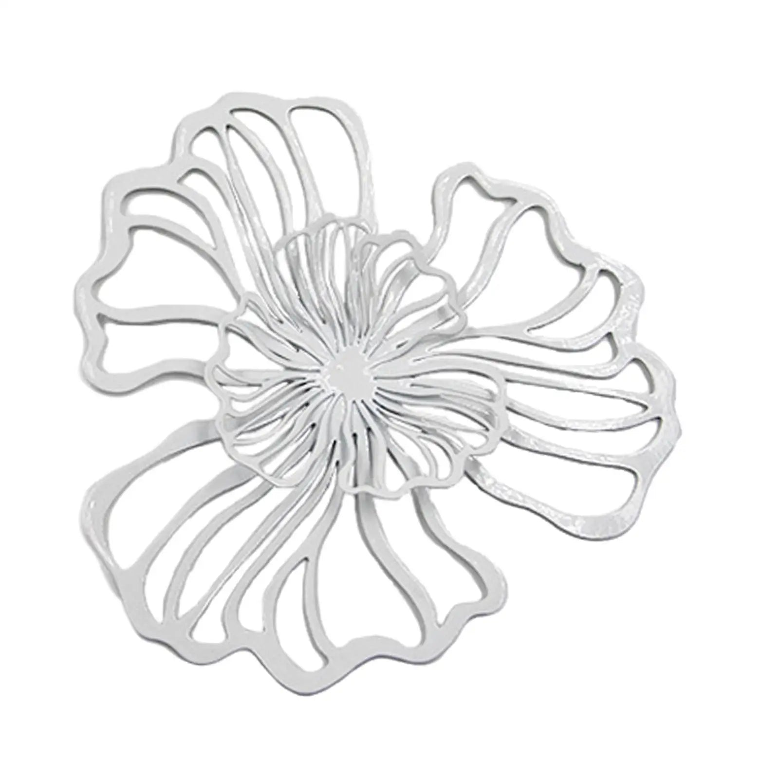 Metal Flower Wall Art Decor – Iron Floral Wall Hanging Metal Wall Art Zpaxo White Large