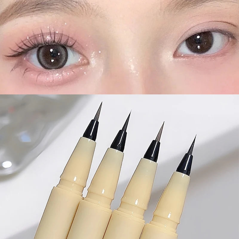 Black Liquid Eyeliner Pen Lasting Waterproof Sweatproof Eyeliner Lying Silkworm Pen Big Eyes Makeup Women Cosmetics Beauty Tools Zpaxo