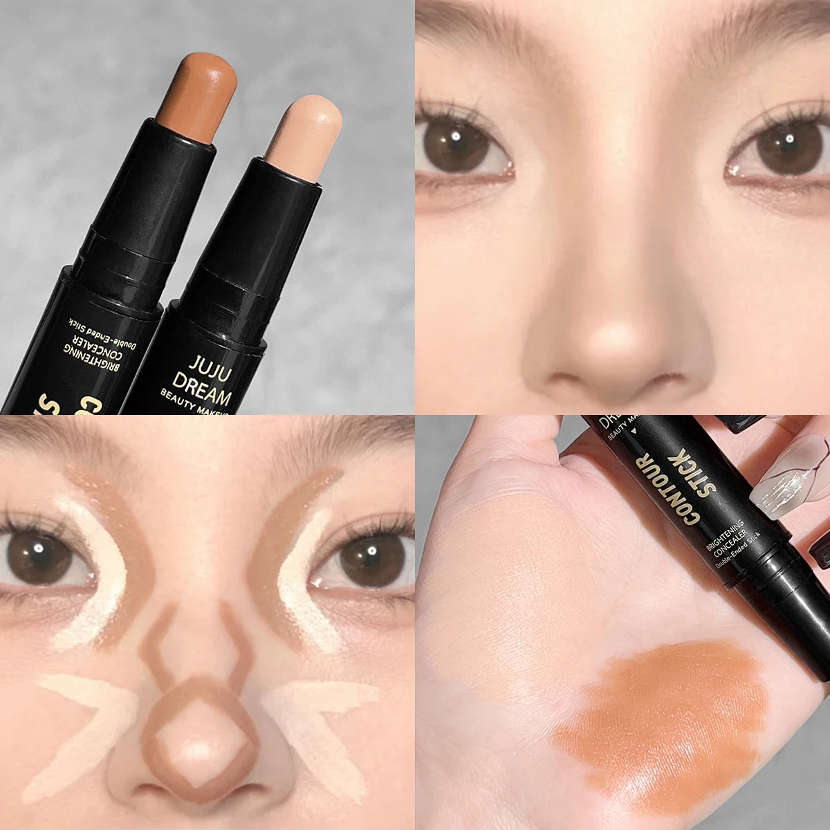 JUJU Dream Dual-Ended Contour Stick & Concealer | Long-Lasting Contour Concealer Stick Zpaxo 02