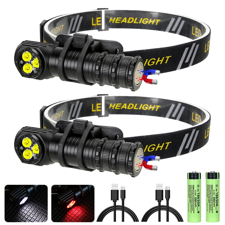1300LM Rechargeable LED Headlamp | Magnetic & Waterproof