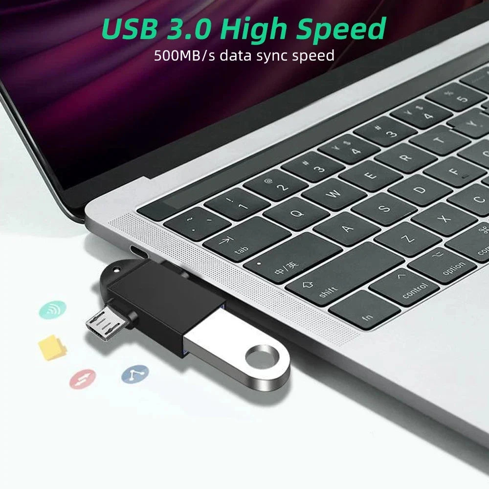 2-in-1 OTG Adapter C Micro USB USB3 0 Female Speed Data Transfer Zpaxo