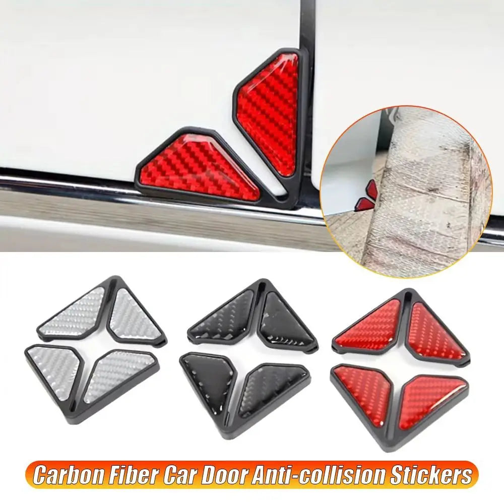 Carbon Fiber Car Door Anti-collision Stickers Thicken Sticker Soft Plastic Door Corner Anti-scratch Protection Universal Zpaxo