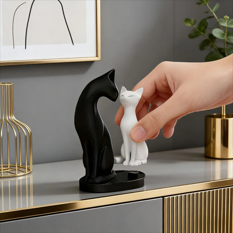 Creative Elegant Cat Couple Sculpture Home Decor Perfect Living Rooms