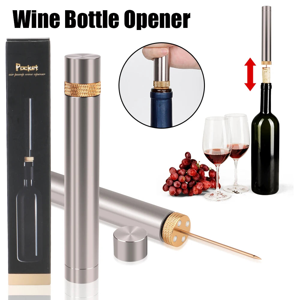 For Home Restaurant Party Wine Opener Corkscrew Opener Tools Wine Lovers Portable Needle Type Pneumatic Bottle Opener Zpaxo
