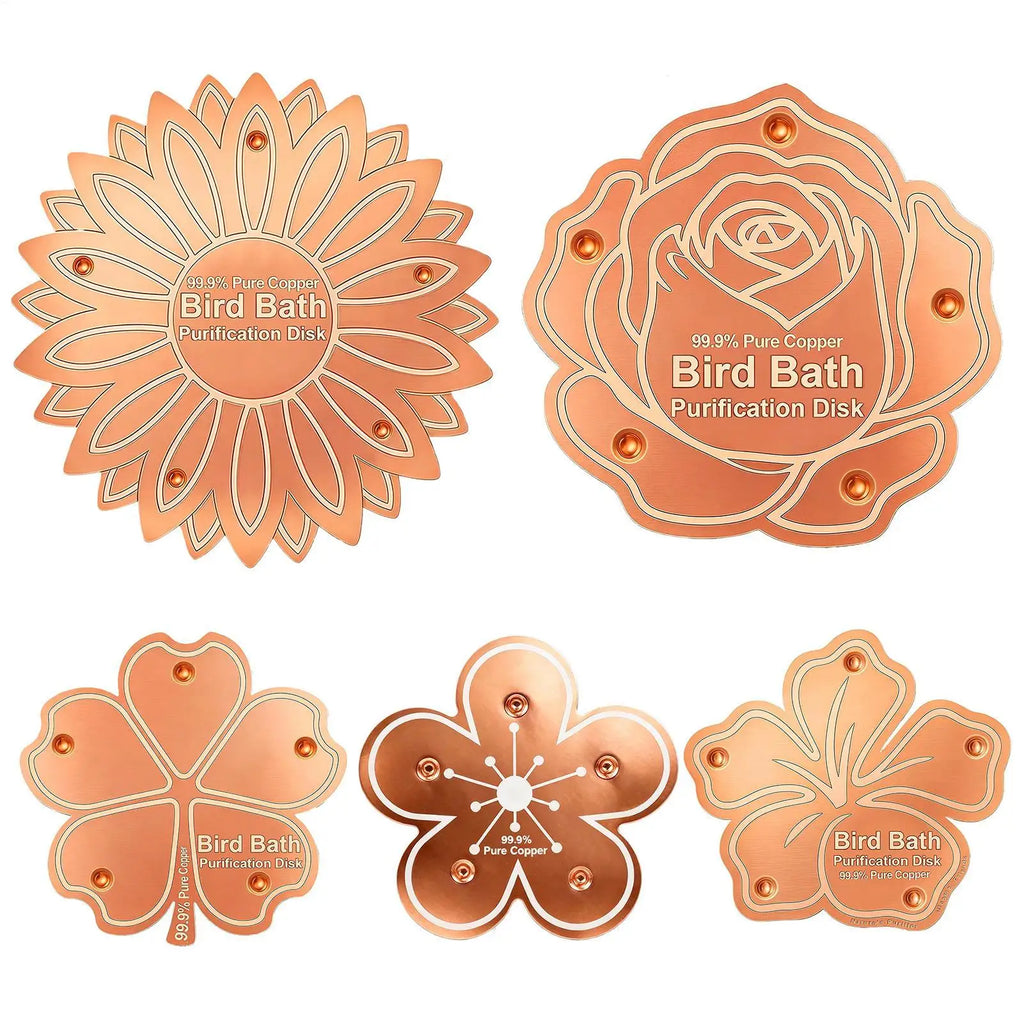 Bird Bath Copper Purification Panel Flower Shape Physical Safe Water