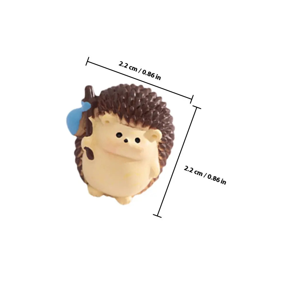 Resin Mini Hedgehog Decor Small Animal Ornament Indoor Outdoor Micro