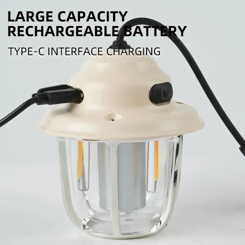 ESMARTER LED Camping Lantern – 1200mAh Retro Hanging Tent Lamp