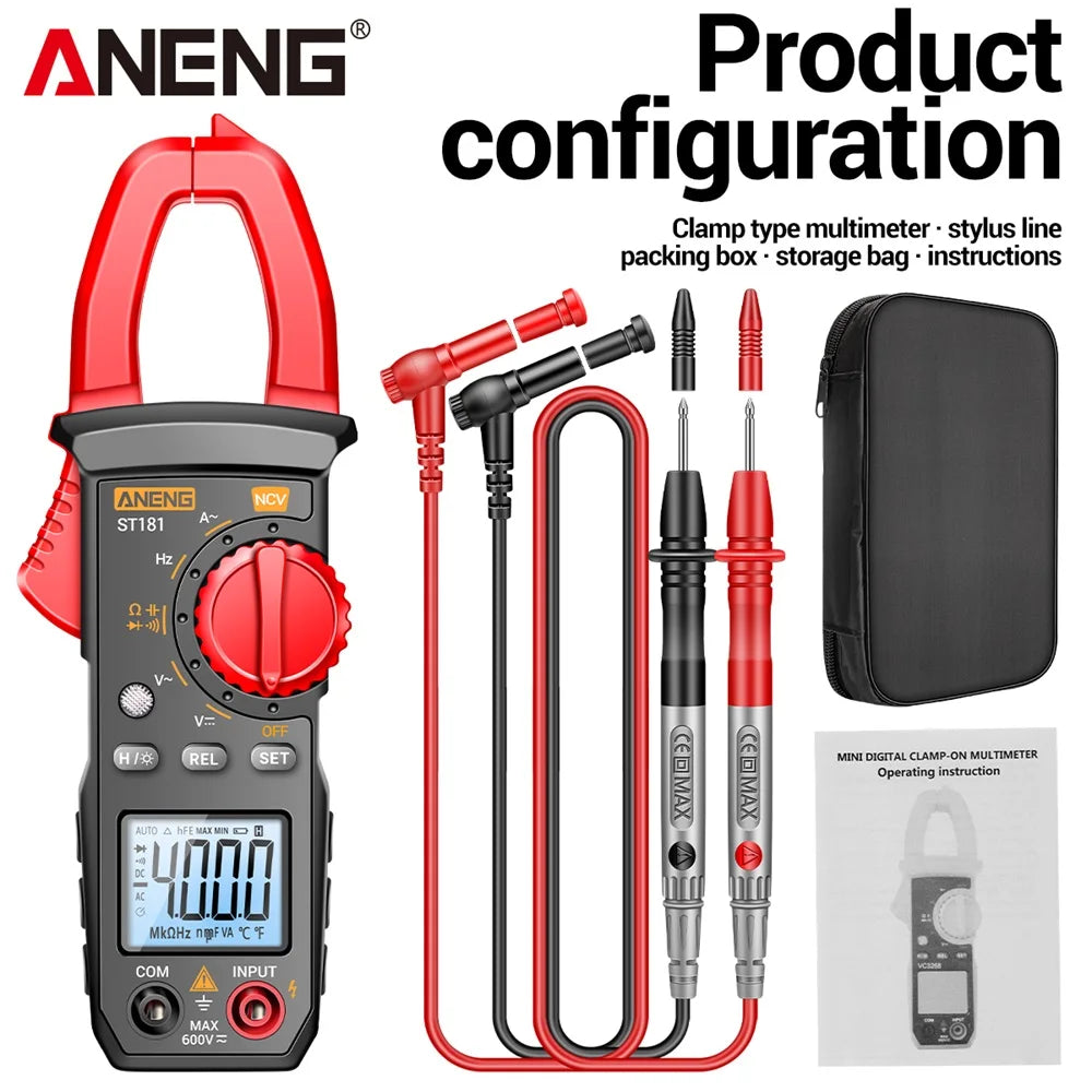 ANENG ST181 Digital Clamp Meter 4000 Counts Precision Multimeters AC