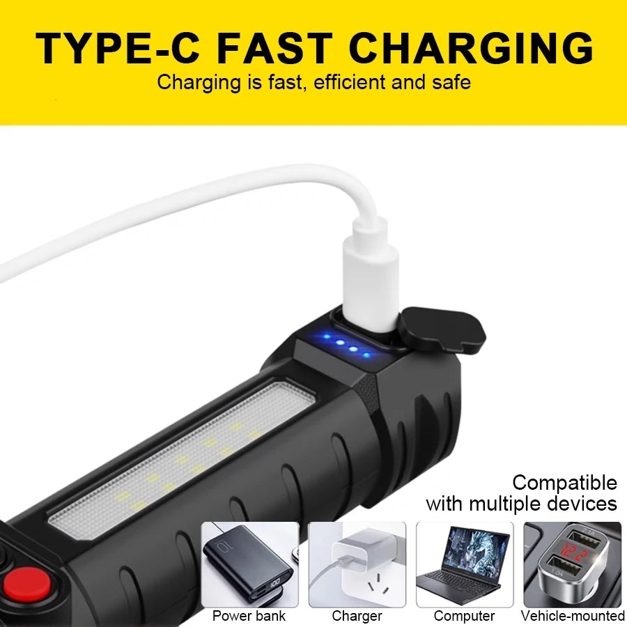 Rechargeable Multi-Color LED Tactical Flashlight with Zoom