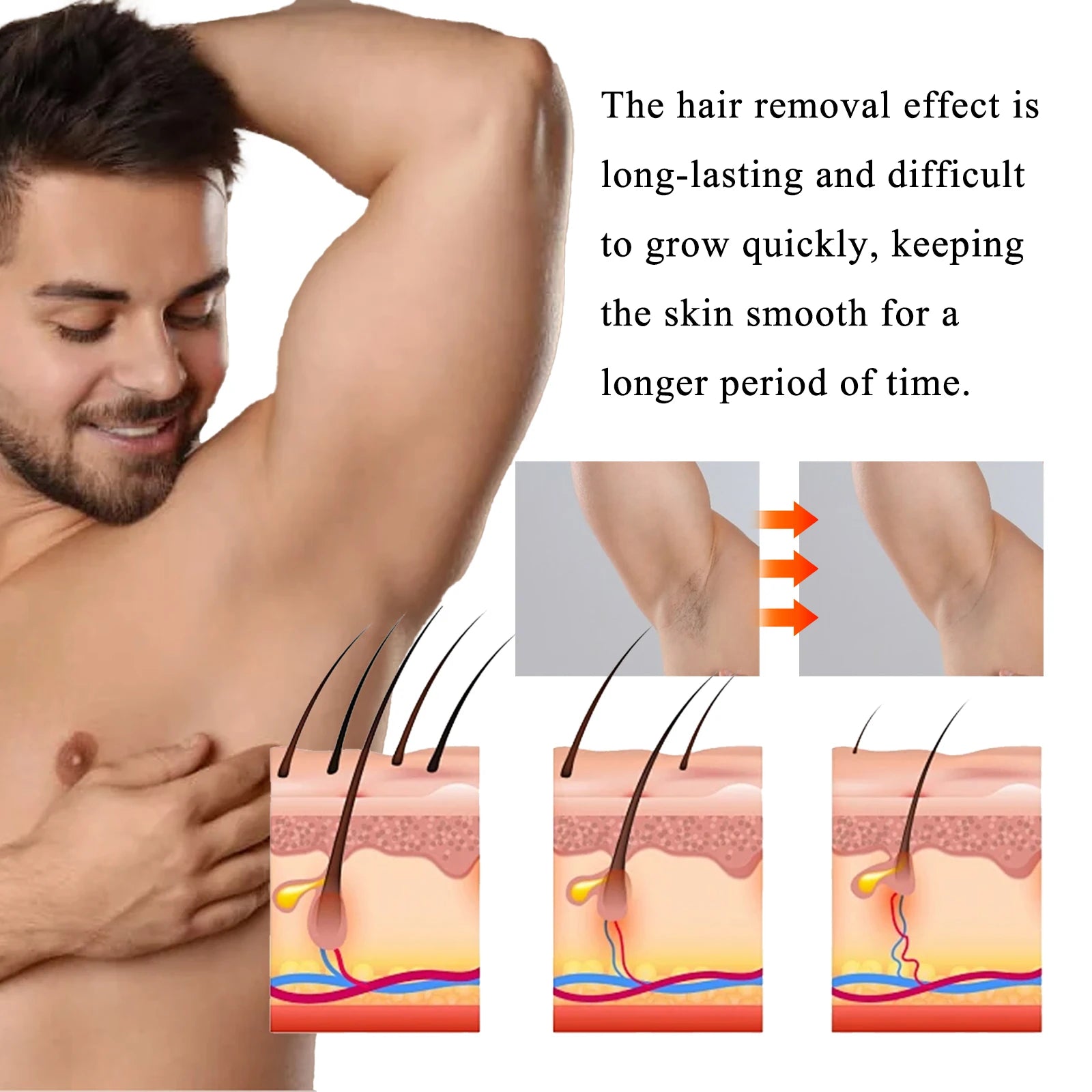 Men's Painless Hair Removal Cream – Chest, Arm, Leg & Back Hair Removal Cream Zpaxo