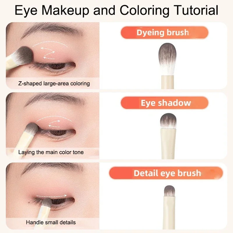 5/6/8/10pcs Natural Eye Makeup Brushes Set Detail Eyeshadow Contouring Brush Ultra Soft Blending Eyeliner Brow Brush Makeup Tool Zpaxo