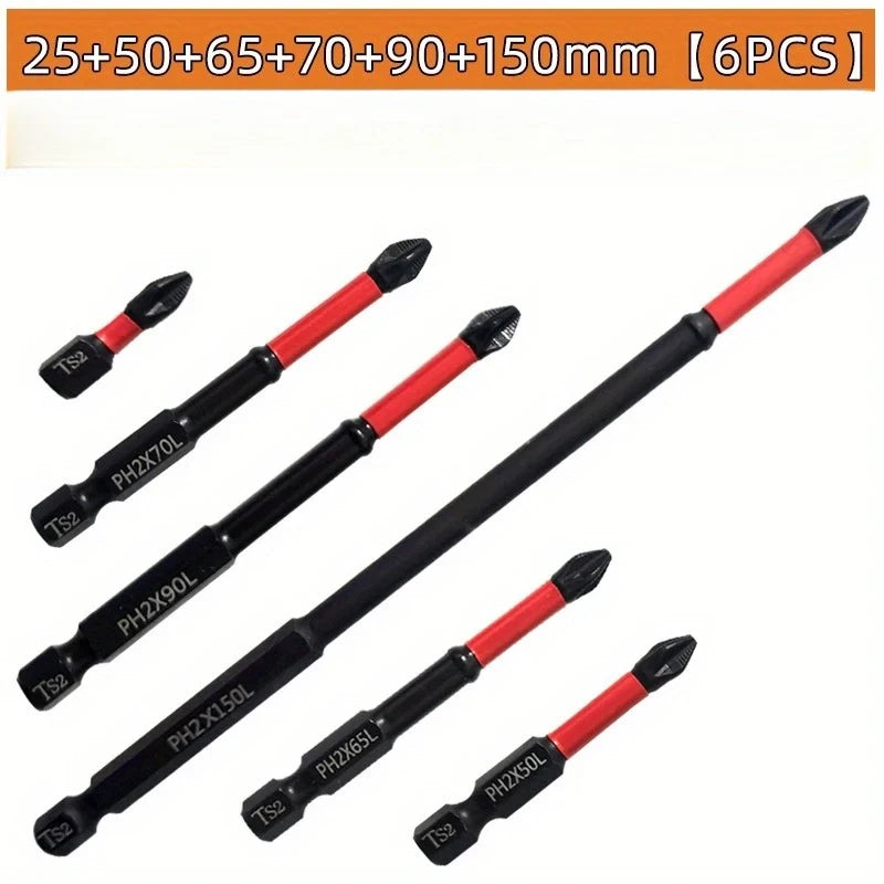 S2 Steel Magnetic Impact Drill Bit Set – 6 or 12 Piece