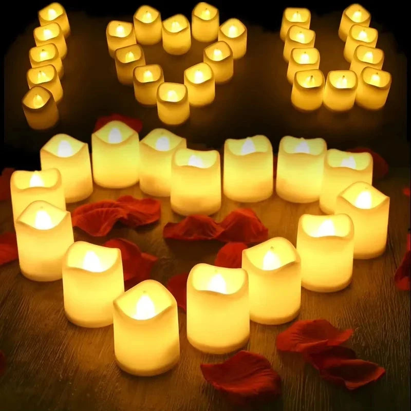 Realistic LED Electronic Candles | Romantic Wedding Candles | Valentine's Day, Christmas, and Halloween Candle Lights