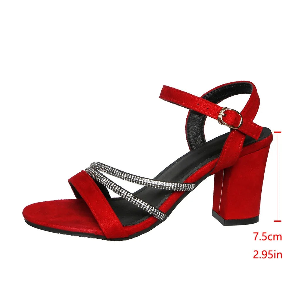 Heels Fashion Going Out Temperament Summer Delicate Cross Thin Strap