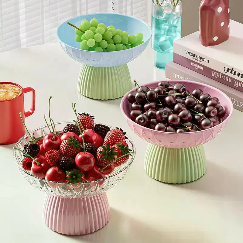 Elegant Large Washable Fruit Bowl Pedestal Chic Hygienic Tabletop Zpaxo