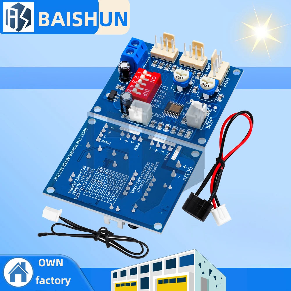 DC 12V 5A PWM CPU Fan Temperature Control Speed Controller Module Zpaxo