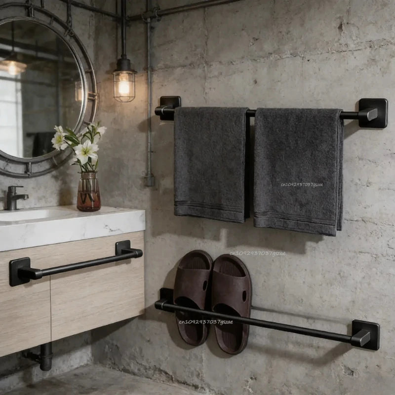 Wall Mounted Towel Rack Bathroom Storage Rack No Drilling Bathroom Horizontal Bar Towel Rack Kitchen Bathroom Accessories Zpaxo