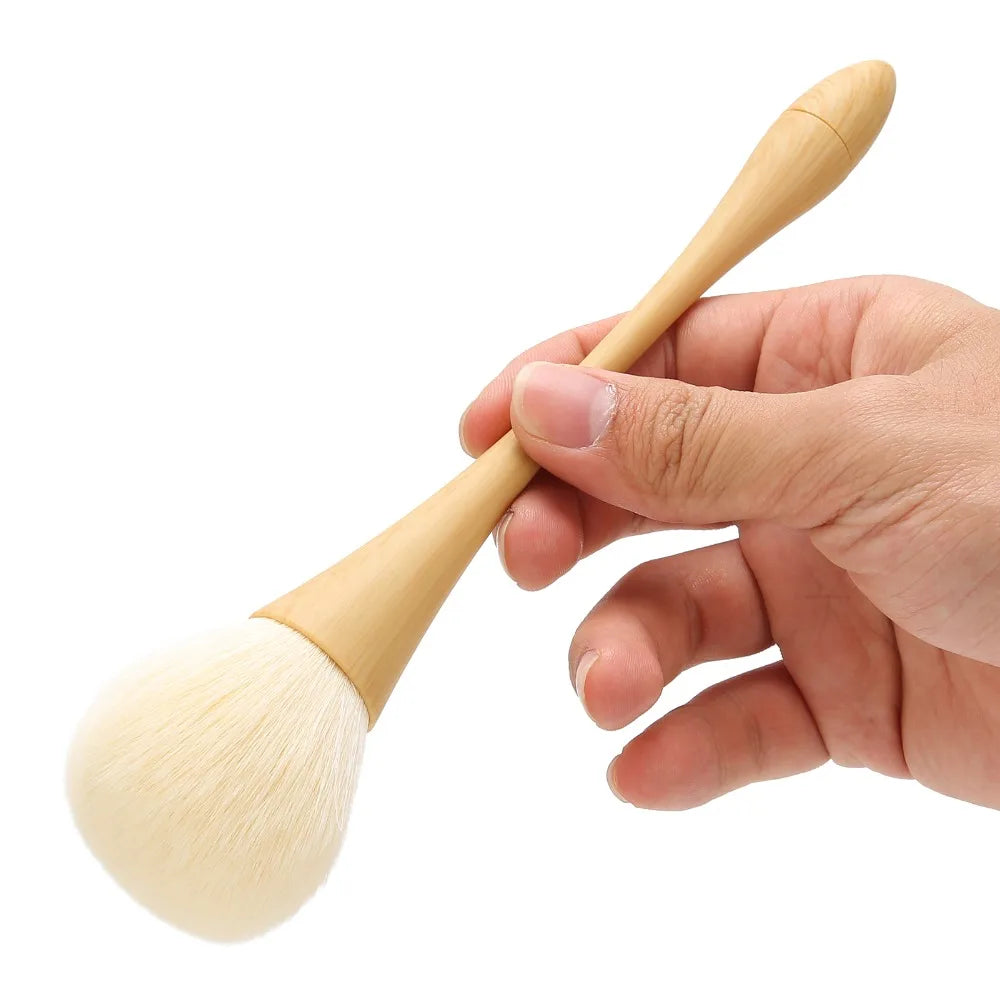 Nylon Hair Nail Dust Brush Wooden Handle Soft Fluffy Removal Cleaning Zpaxo