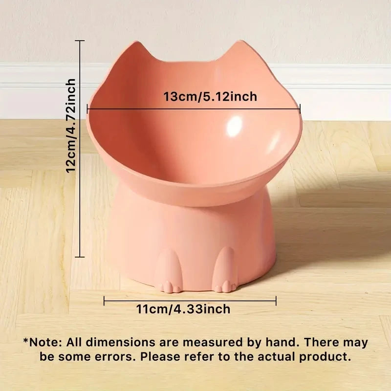 Elevated Cat Bowl Tilted Raised Pet Feeding Dish Neck Protection