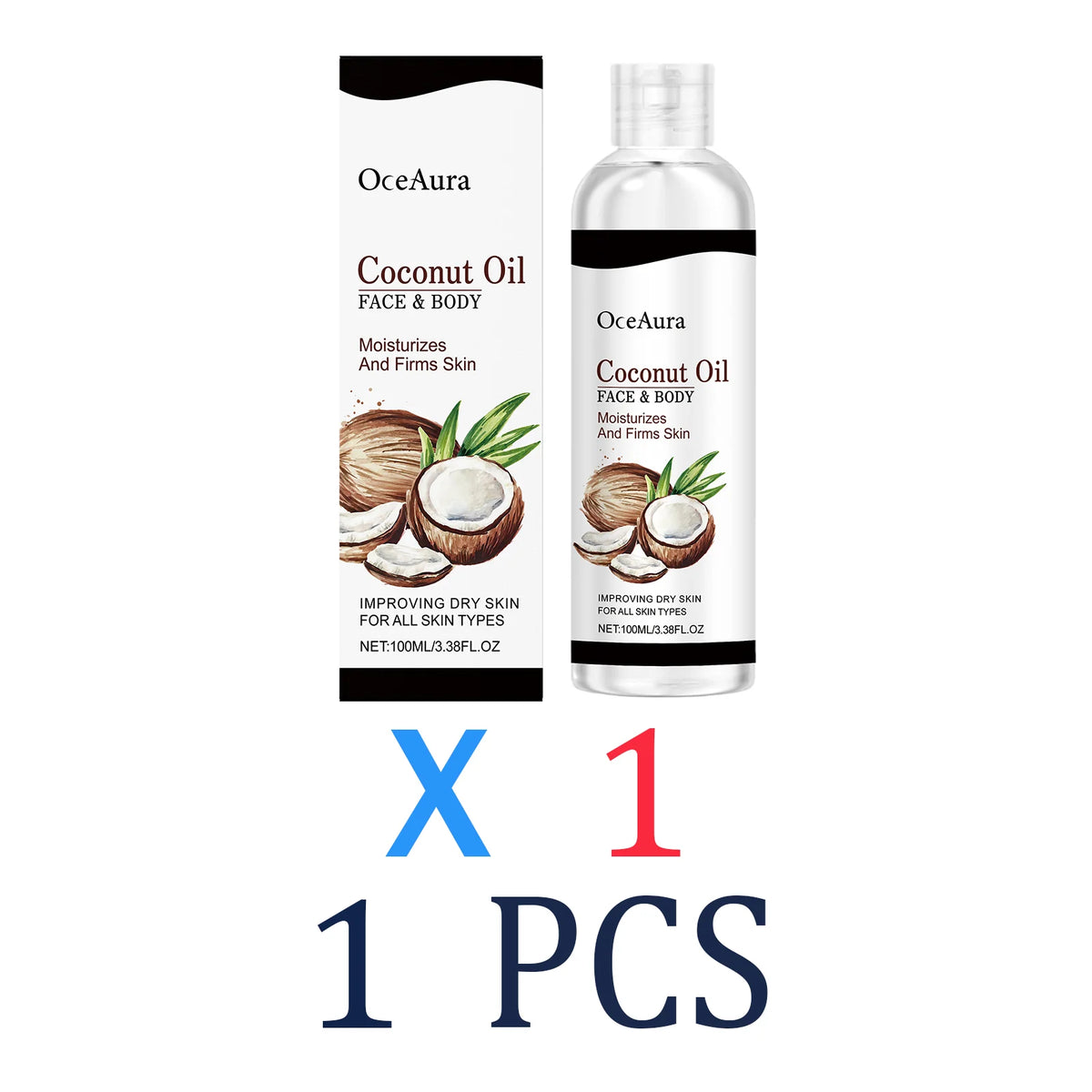 Coconut Oil Body Oil for Dry Skin 100ml Moisturizing Skin Treatment Natural Hydration for Face & Body Winter Skincare Non-Greasy Zpaxo 1 Pcs